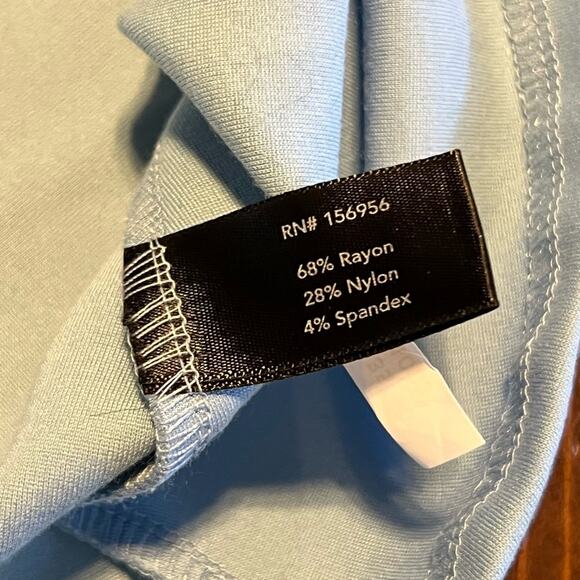 Boston Proper Off-the-Shoulder Puff Sleeve Top Baby Blue Size L Feminine - Picture 4 of 5